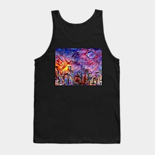 Night city silhouettes Tank Top